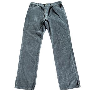 Lee Mens Corduroy Jeans Dark Gray Straight Leg Pants 36x32 Made In USA Vtg Y2K